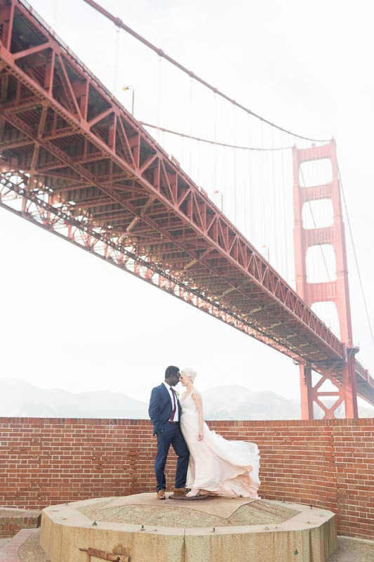 Jess and Pete elopement San Francisco City Hall photo - Golden Gate Bridge