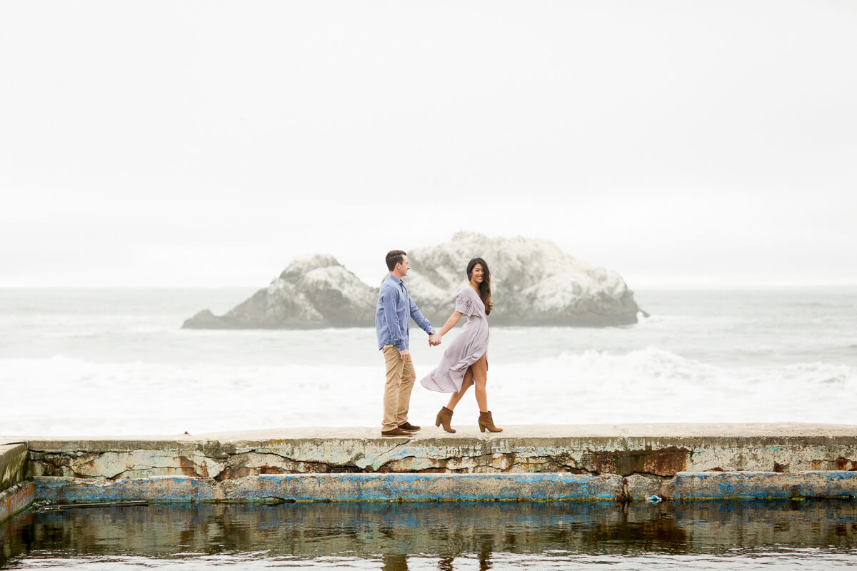 Sutro Baths engagement photo by Red Eye Collection