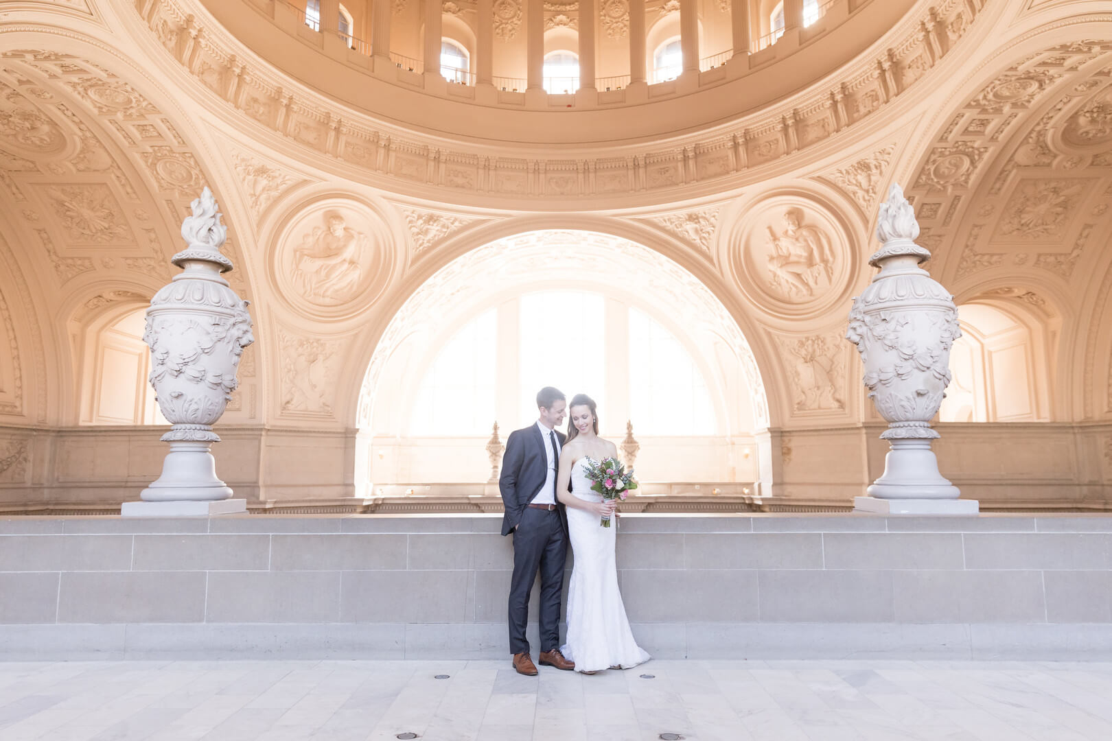 SF City Hall wedding photo fourth floor with Tasha and Seth
