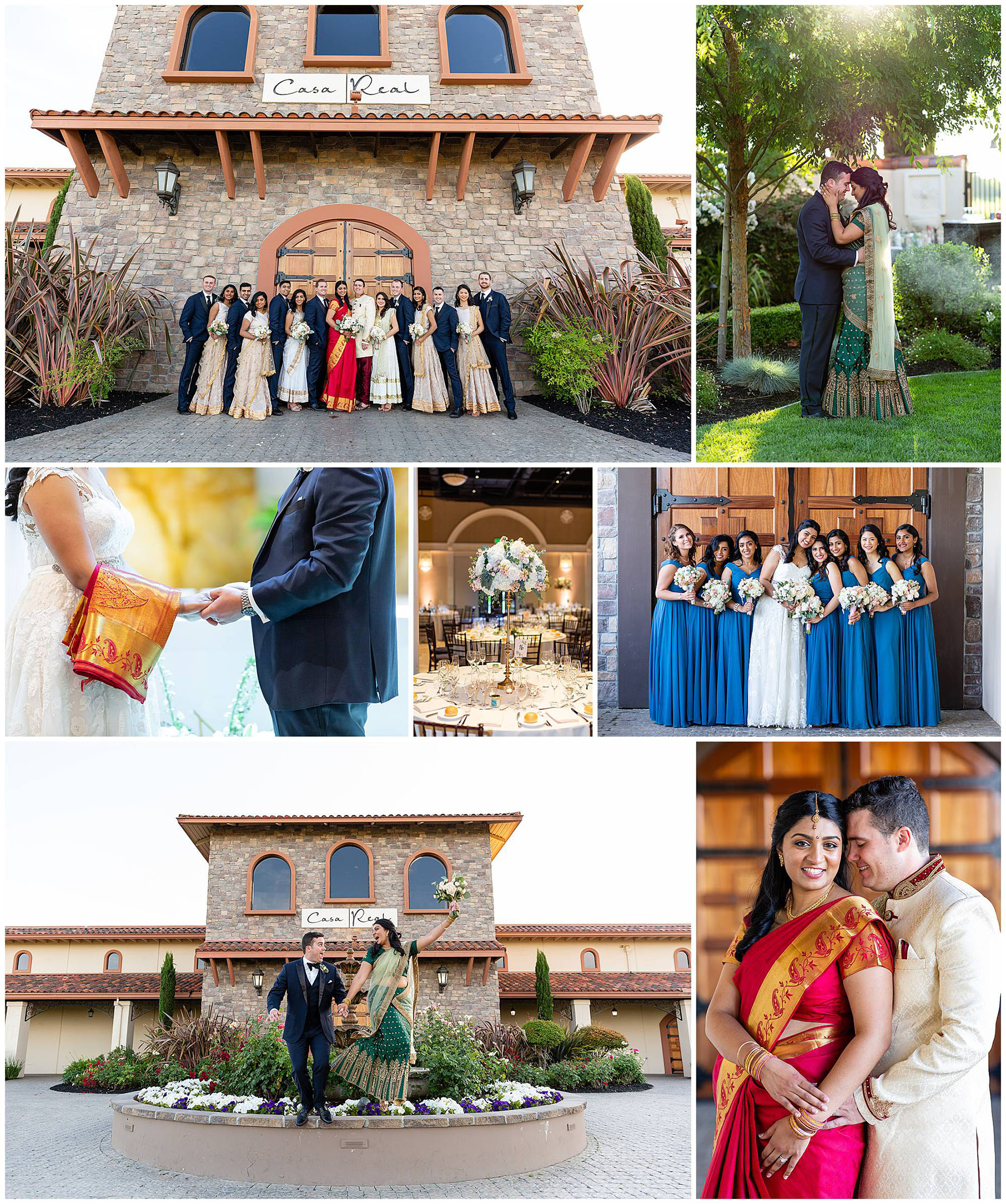 Collage of Christine and Bryce wedding photos