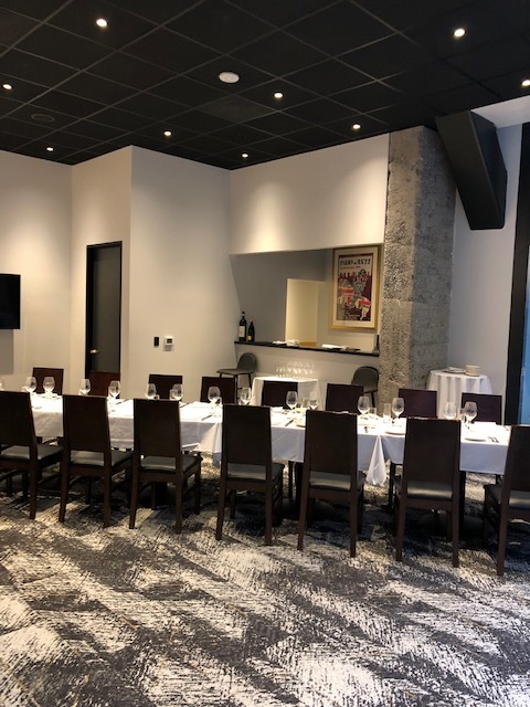 San Pietro Room of Palio in San Francisco, showing long table with chairs on either side