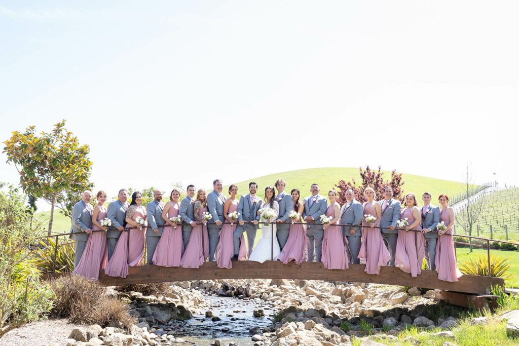 Large wedding party at Nella Terra Cellars